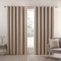 Divante Hoxton Natural Blackout Eyelet Curtains 229 x 168cm - Size: W 229 x D 168cm - Wilko - thumbnail 3
