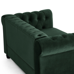 Home Detail Chesterfield 2 Seater Studded Green Velvet Sofa - Wilko - thumbnail 5