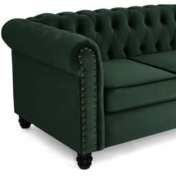 Home Detail Chesterfield 2 Seater Studded Green Velvet Sofa - Wilko - thumbnail 7