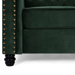 Home Detail Chesterfield 2 Seater Studded Green Velvet Sofa - Wilko - thumbnail 6