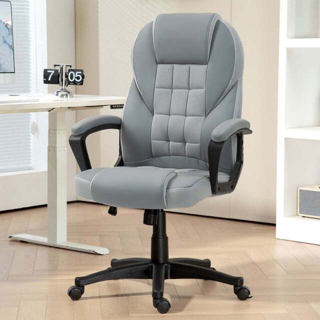 Portland Grey Executive Office Chair with High Back and Armrests - Size: 120 x 69 x 65cm - Wilko - image 1