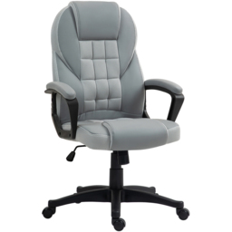 Portland Grey Executive Office Chair with High Back and Armrests - Size: 120 x 69 x 65cm - Wilko - thumbnail 3