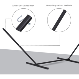 Outsunny Universal Hammock Stand 3.6m - Size: 360 x 92 x 112cm - Black - Wilko - thumbnail 6