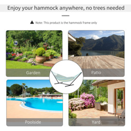 Outsunny Universal Hammock Stand 3.6m - Size: 360 x 92 x 112cm - Black - Wilko - thumbnail 5