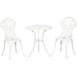 Outsunny 3pc Bistro Set White - Size: 2 Seater - Wilko - thumbnail 3