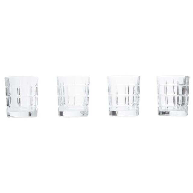 Premier Housewares Auclair Check Glass Tumblers 4 Pack - Size: 8 x 8 x 10cm - Wilko - image 1
