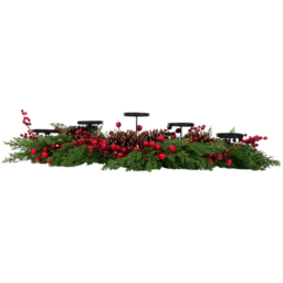 Festive Red Berry and Pinecone Candle Holder - Wilko - thumbnail 3