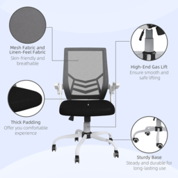 Portland Black Swivel Office Computer Chair - Size: 62.5 x 55 x 104cm - Wilko - thumbnail 4