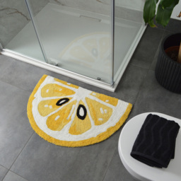 Mooky Mats Half Circle Lemon Slice Non Slip Bath Mat 50 x 80cm - Size: 50 x 80 x 1cm - Yellow - Wilko - thumbnail 3