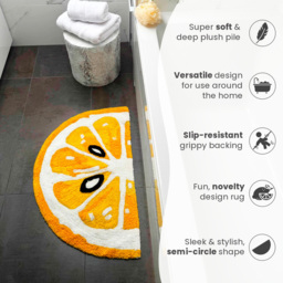 Mooky Mats Half Circle Lemon Slice Non Slip Bath Mat 50 x 80cm - Size: 50 x 80 x 1cm - Yellow - Wilko - thumbnail 7