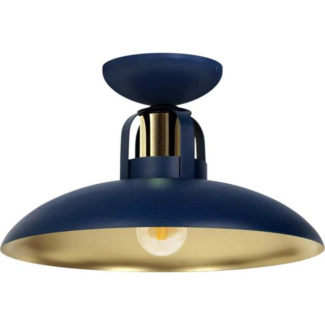 Milagro Felix Navy Blue and Gold Ceiling Light - Size: 13 x 34 x 6cm - Wilko - image 1