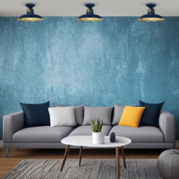 Milagro Felix Navy Blue and Gold Ceiling Light - Size: 13 x 34 x 6cm - Wilko - thumbnail 4