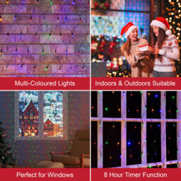 The Christmas Workshop 360 Multicolour LED Net String Light - Wilko - thumbnail 7