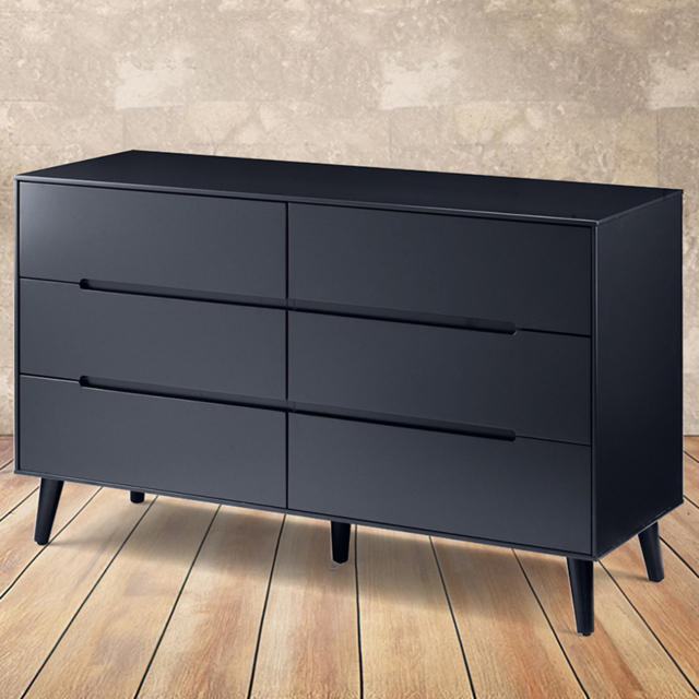 Julian Bowen Alicia 6 Drawer Matt Anthracite Chest of Drawers - Black - Wilko - image 1