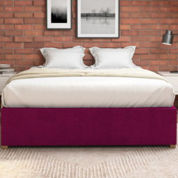 Aspire Furniture Double Berry Plush Platform Ottoman Bed - Purple - Aspire Beds - Wilko - thumbnail 4