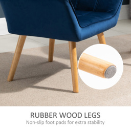Portland Blue Velvet Armchair - Size: Single - Wilko - thumbnail 6