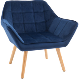 Portland Blue Velvet Armchair - Size: Single - Wilko - thumbnail 3