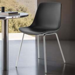 tectake Mave Set of 6 Black and Chrome Dining Chair - Wilko