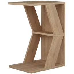 Decortie Naze Oak Modern C Shape Side Table - Size: 57 x 30 x 40cm - Cream - Wilko - thumbnail 3