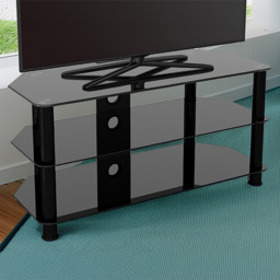 AVF Classic 2 Shelf Black Glass Top Corner TV Stand - AVF Group Ltd - Wilko - thumbnail 1