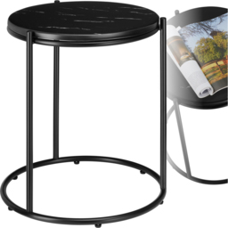tectake Side Table Ellsa Black Marble Top Side Table - Size: 50.5 x 43 x 43cm - Wilko - thumbnail 3