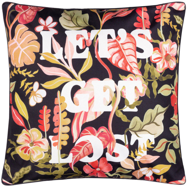 Furn Black Tropical Bloom Lost Reversible Cushion 45 x 45cm - Wilko - image 1