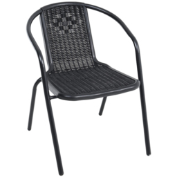 Living and Home Wicker 4 Seater Black Round Patio Set - Wilko - thumbnail 4