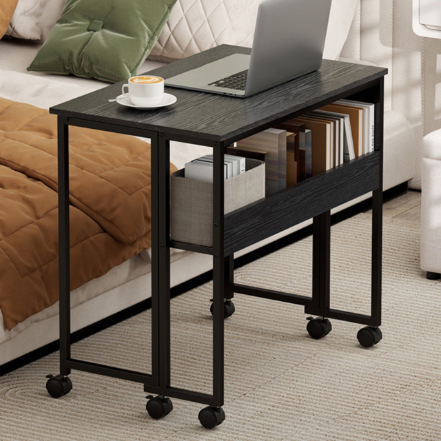 Portland Black Foldable Computer Desk with Wheels - Size: 75 x 50 x 80cm - Wilko - image 1
