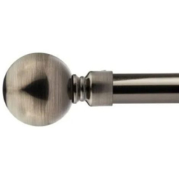New Edge Blinds Sphere 160-300cm Extendable Black Silk Eyelet Metal Curtain Pole Set - Wilko - thumbnail 1