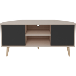 Decorotika Lesson 2 Door 2 Shelf Beige and Black Corner TV Stand - Size: 16.6 x 120 x 59.8cm - Multi - Wilko - thumbnail 6