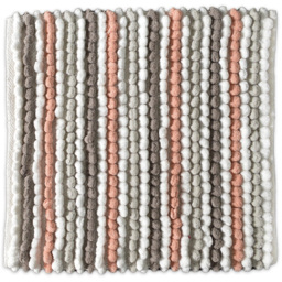 Allure Bath Fashions Blush Pink Striped Square Chunky Bobble Bath Mat 50 x 50cm - Wilko