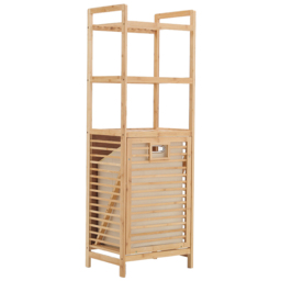 Living and Home Bamboo Laundry Basket with Liner Bag - Size: 30 x 40 x 119cm - Wood - Wilko - thumbnail 4