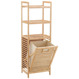Living and Home Bamboo Laundry Basket with Liner Bag - Size: 30 x 40 x 119cm - Wood - Wilko - thumbnail 1