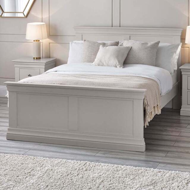 Julian Bowen Clermont Light Grey Double Bed - Wilko - image 1