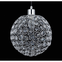 Innoteck Compact Chrome Acrylic Spherical Pendant Light Shade - Size: 17 x 17 x 17cm - Clear - Wilko - thumbnail 4