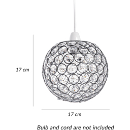 Innoteck Compact Chrome Acrylic Spherical Pendant Light Shade - Size: 17 x 17 x 17cm - Clear - Wilko - thumbnail 6