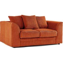 Luxor 2 Seater Orange Jumbo Cord Scatter Back Sofa - Wilko - thumbnail 3