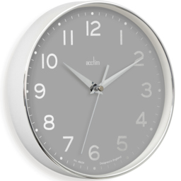 Acctim Rand Grey Chromed Wall Clock - Size: 3.2 x 20 x 20cm - Multi - Wilko - thumbnail 4