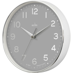 Acctim Rand Grey Chromed Wall Clock - Size: 3.2 x 20 x 20cm - Multi - Wilko - thumbnail 3