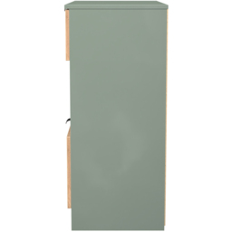 Crowndale Bora 2 Drawer Single Shelf Gold Oak and Reed Green Storage Unit - Wilko - thumbnail 4
