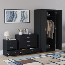 Vida Designs Riano Black 3 Piece Bedroom Furniture Set - Wilko - thumbnail 6