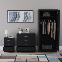 Vida Designs Riano Black 3 Piece Bedroom Furniture Set - Wilko - thumbnail 4