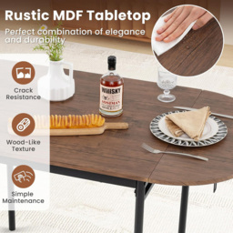 Costway 4 Seater Foldable Dining Set Rustic Brown - Wilko - thumbnail 7