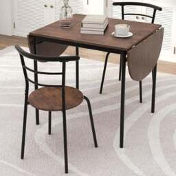 Costway 4 Seater Foldable Dining Set Rustic Brown - Wilko - thumbnail 1