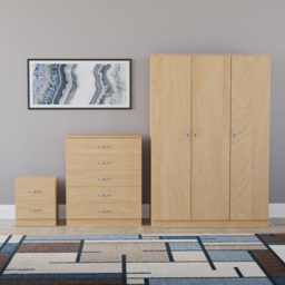 Vida Designs Riano Pine 3 Piece Bedroom Furniture Set - Wilko - thumbnail 3