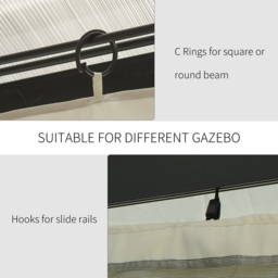 Outsunny 3 x 4m Beige Universal Replacement Gazebo Sidewall Panels 4 Pack - Cream - Wilko - thumbnail 5