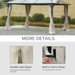 Outsunny 3 x 4m Beige Universal Replacement Gazebo Sidewall Panels 4 Pack - Cream - Wilko - thumbnail 6