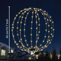 Shatchi Warm White LED Foldable Ball Lights 40cm - Size: 42 x 42 x 8.3cm - Wilko - thumbnail 5