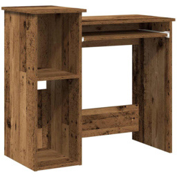 vidaXL 3 Shelf Compact Desk Black - Size: 78 x 84 x 40cm - Brown - Wilko - thumbnail 3
