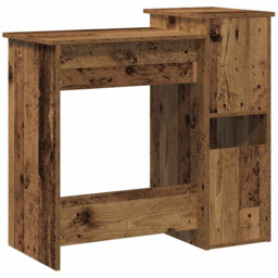 vidaXL 3 Shelf Compact Desk Black - Size: 78 x 84 x 40cm - Brown - Wilko - thumbnail 6